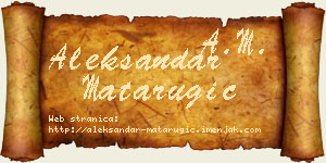 Aleksandar Matarugić vizit kartica